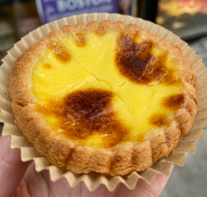 Portugese egg tart from corner cafe, a popular chinatown bakery