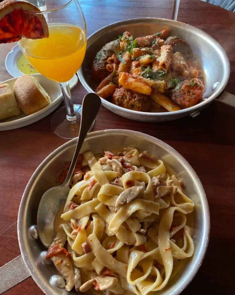 2 pasta dishes from Carmelina's in the North End of Boston