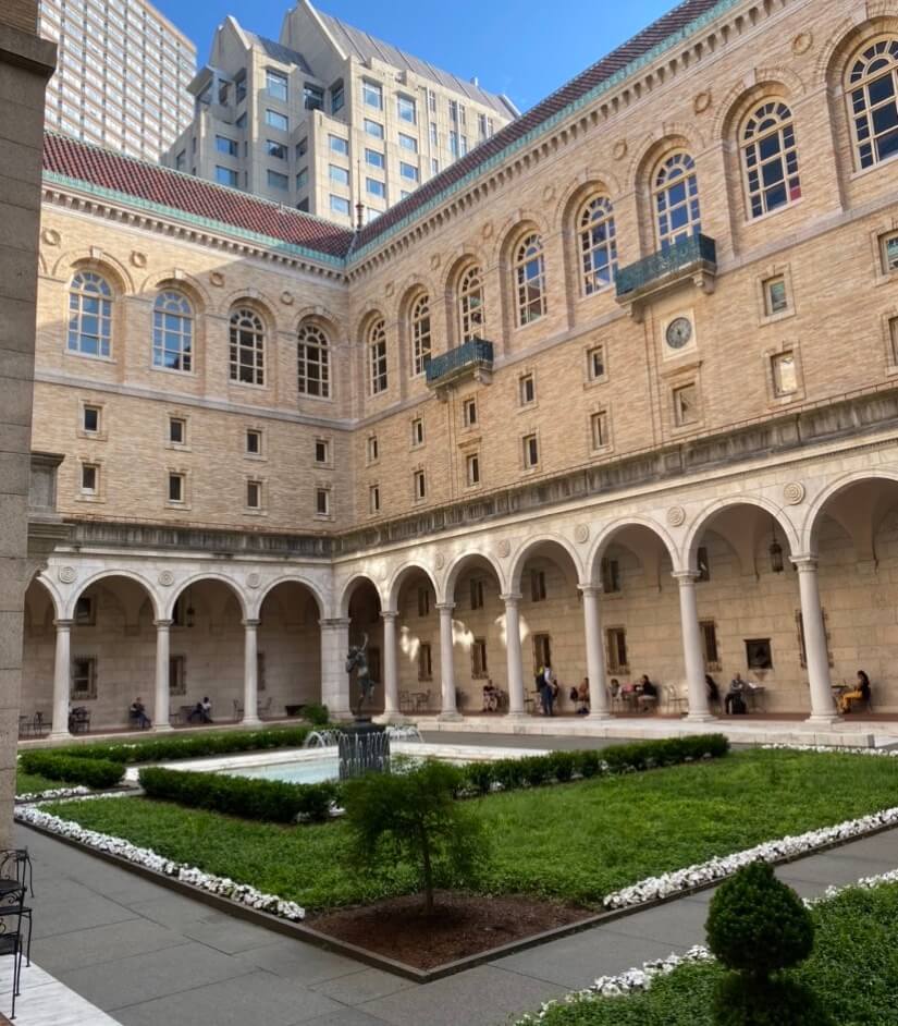 Courtyard at Boston Public Library, one of the stops in the itinerary for Boston