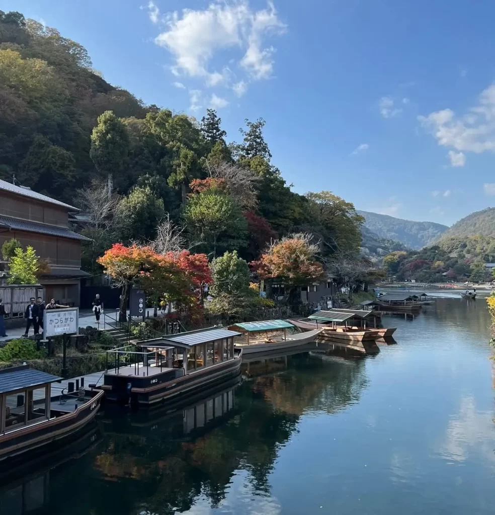 Arashiyama river and boats