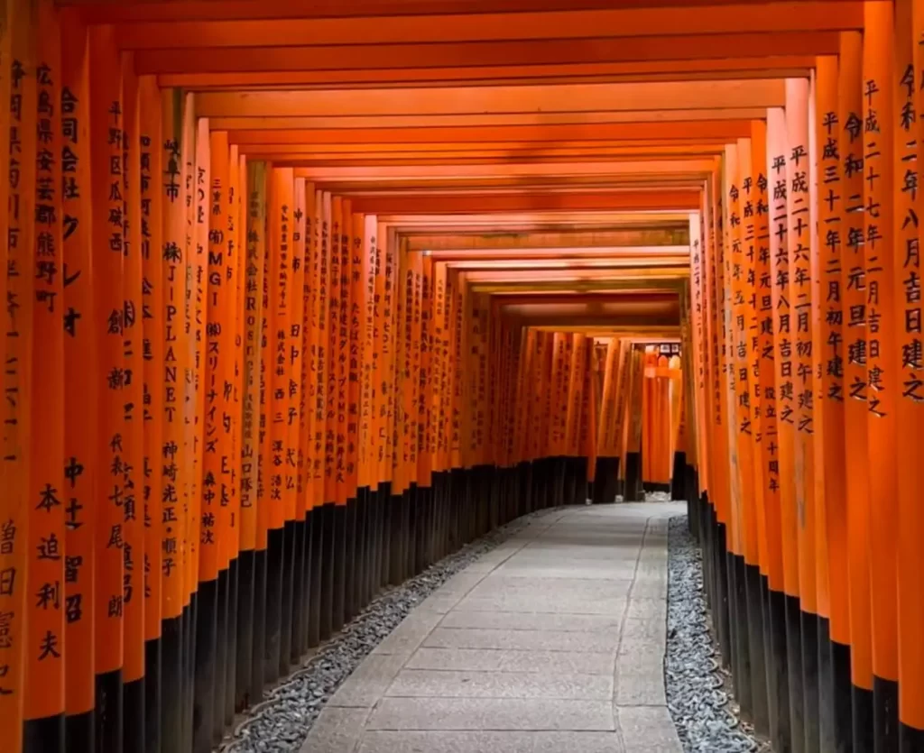 Fushimi Red Torii Gates in Kyoto in Japan, a bucket list item on the 10 day japan itinerary