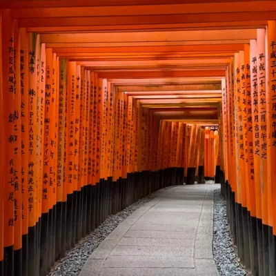 Fushimi Red Torii Gates in Kyoto in Japan
