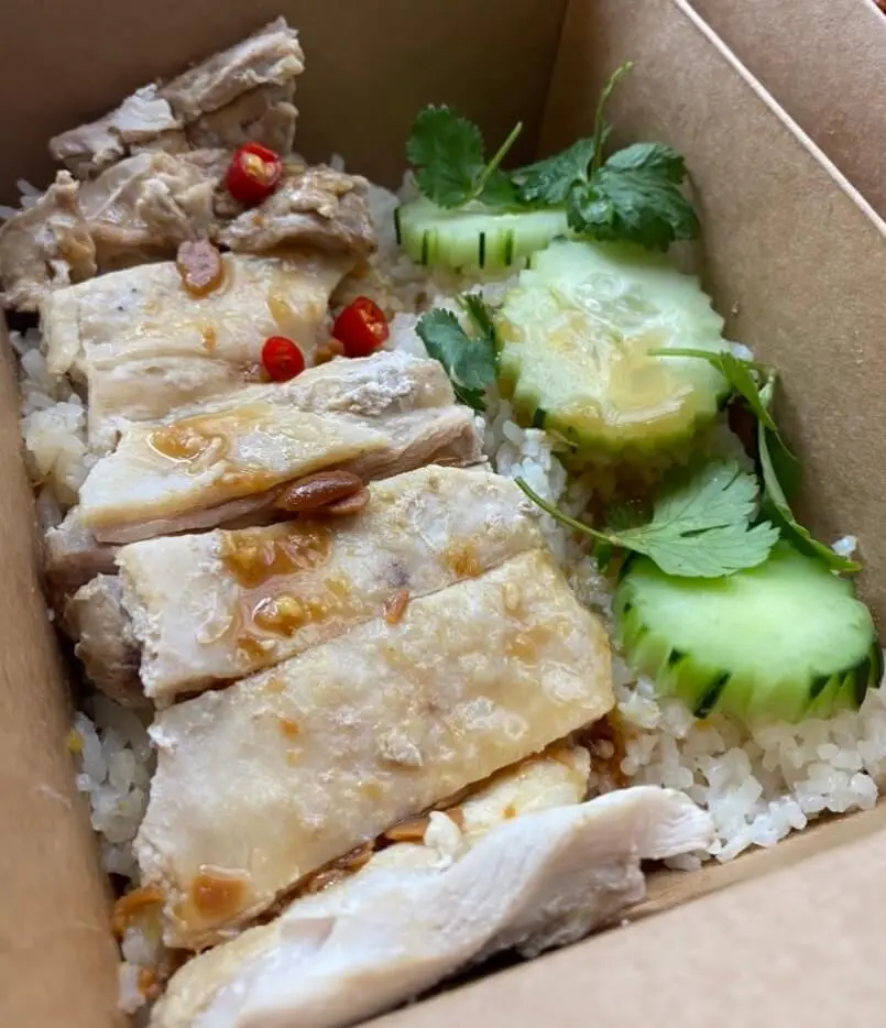 Khao Man Gai from hen chicken in Boston's Downtown