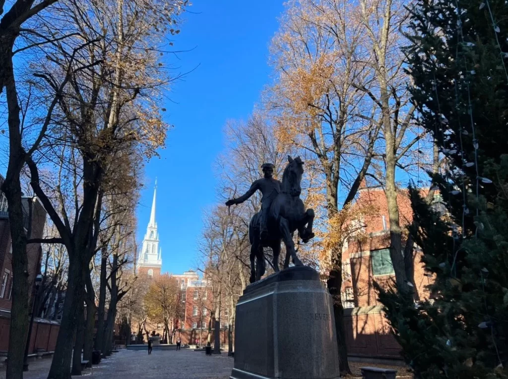 Paul Revere Statue in Little Italy in Boston