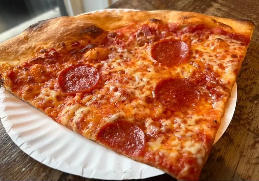 Pepperoni Pizza slice from Rina's in North End Boston