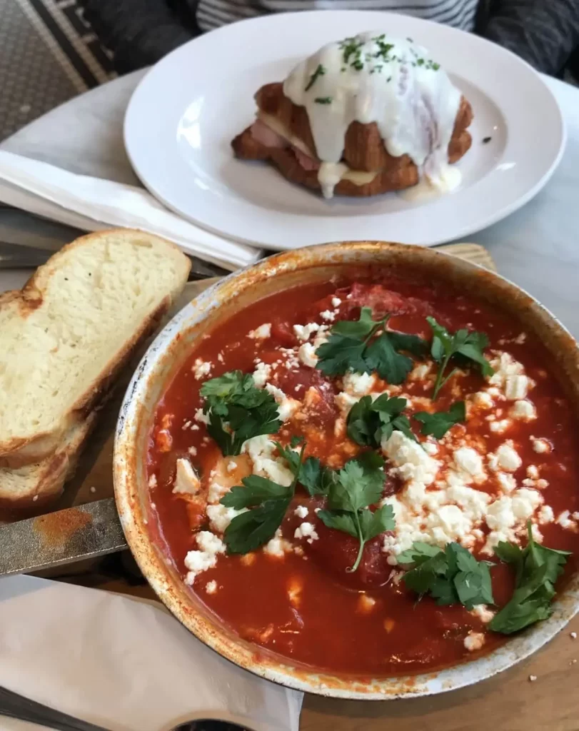 Tatte Bakery and Cafe's shakshuka and croque monsieur