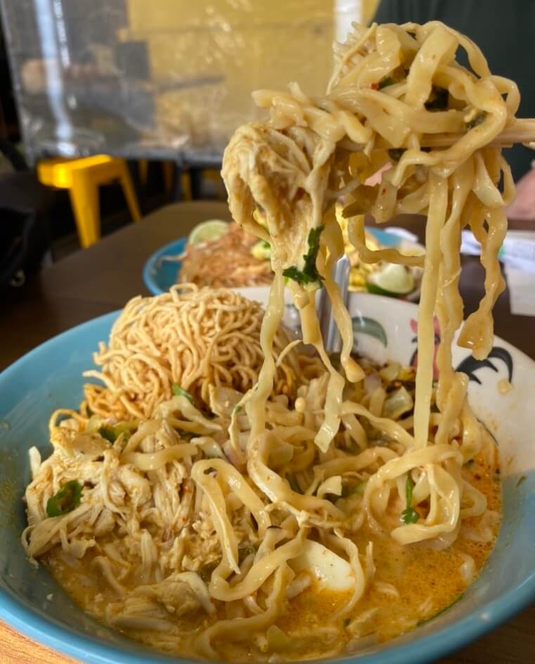 Khao Soi Noodle Pull from Dakzen in Somerville, Massachusetts