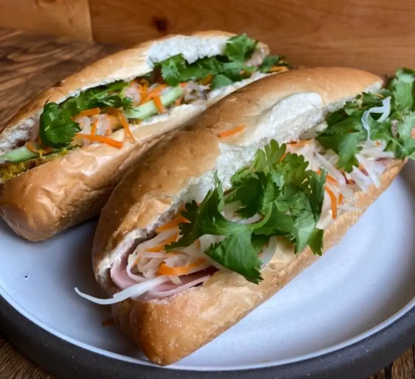 Two banh mi from Banh mi ba le in Boston