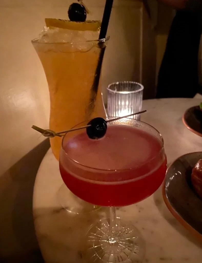 cocktails from offsuit in Boston, a boston fun restaurant