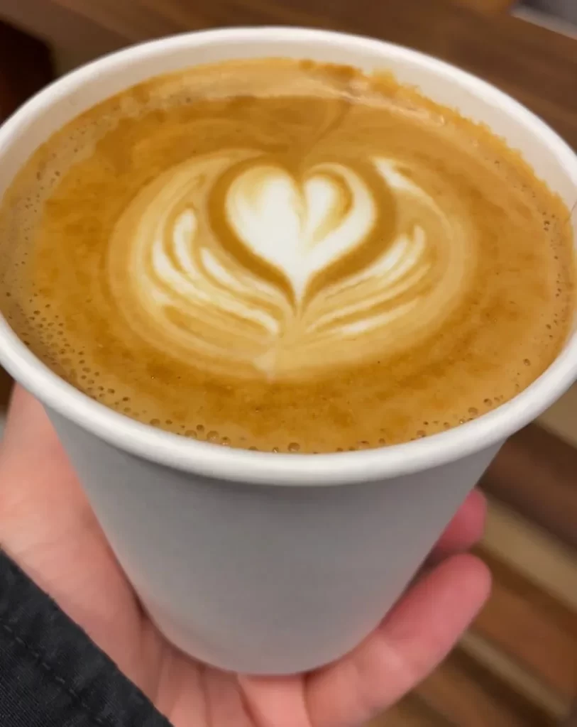 Latte from Render coffee, a Boston best coffee shop