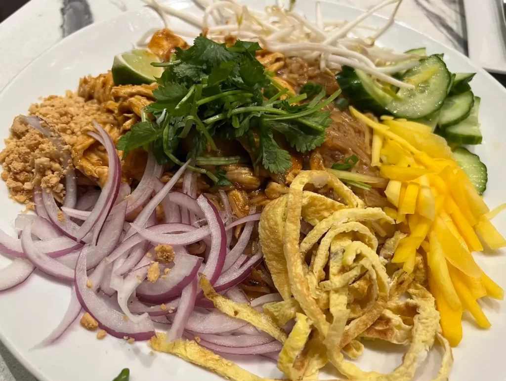 pad mee korat at Sugar and spice, one of the best spots for Thai food in Boston
