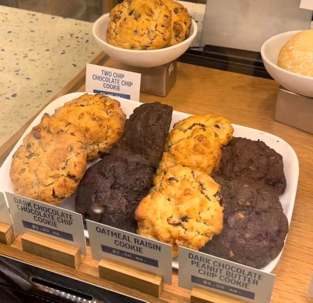 Cookie selection from levain Bakery on Newbury Street
