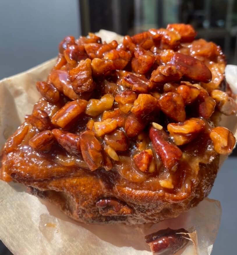 Sticky bun from Flour Bakery and Cafe, on this Boston's Best bakery list