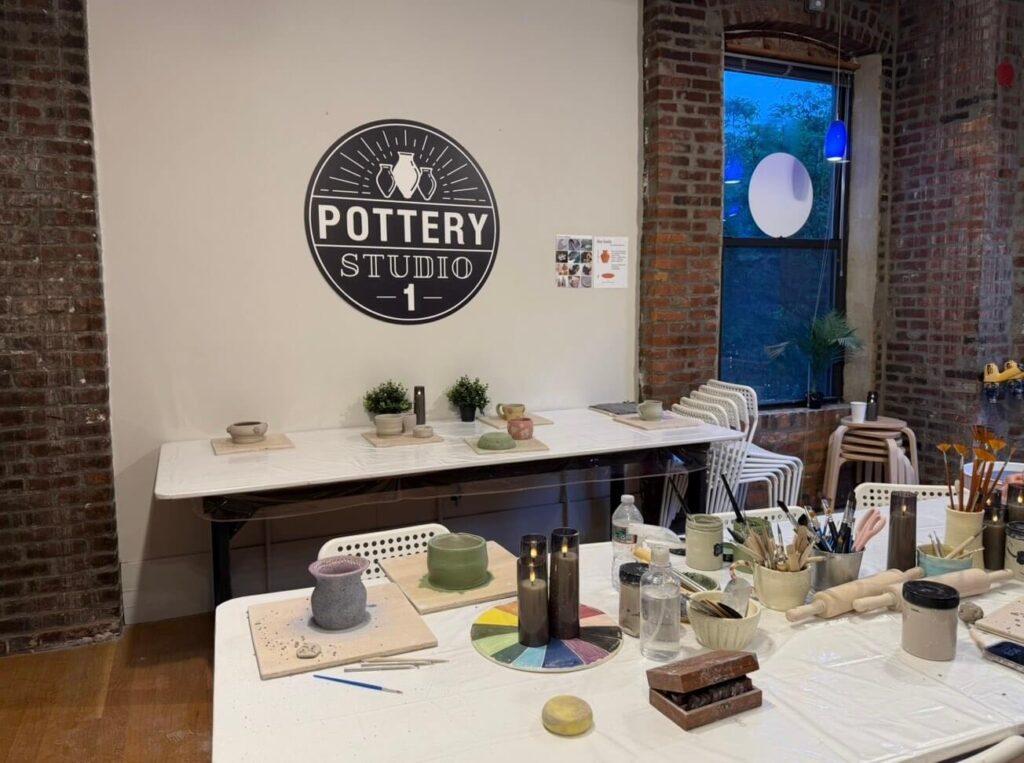 Pottery throwing at Pottery 1 Studio in Boston's Back Bay