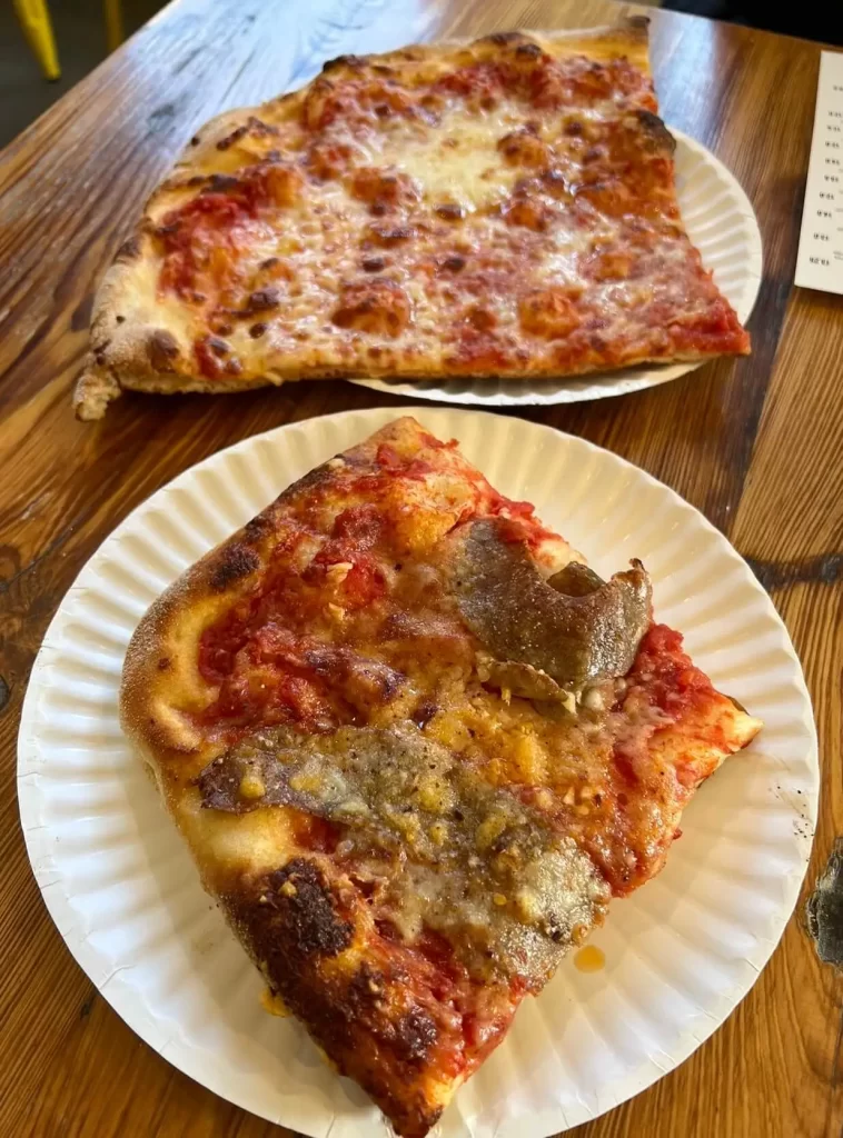 slices from Florina Pizzeria in Boston's West End neighborhood