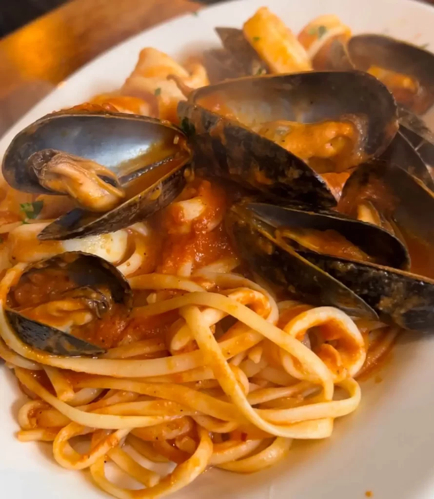 clam pasta from Giacomo's, a Boston Little Italy restaurant