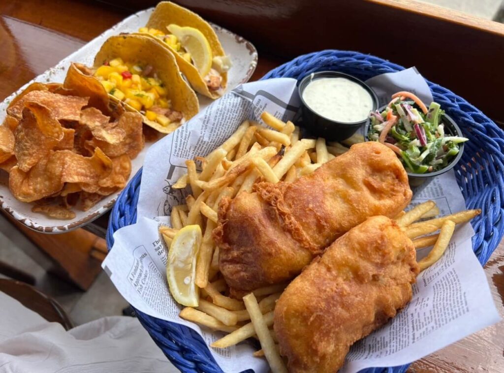 Fish and chips and fish tacos at Martha's Vineyard 