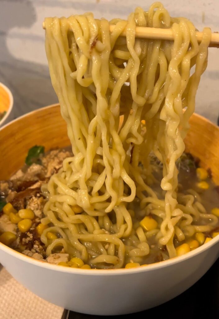Noodles from red white vegan
