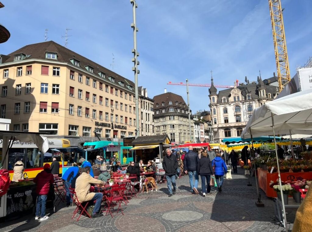 the city hall market in basel switzerland