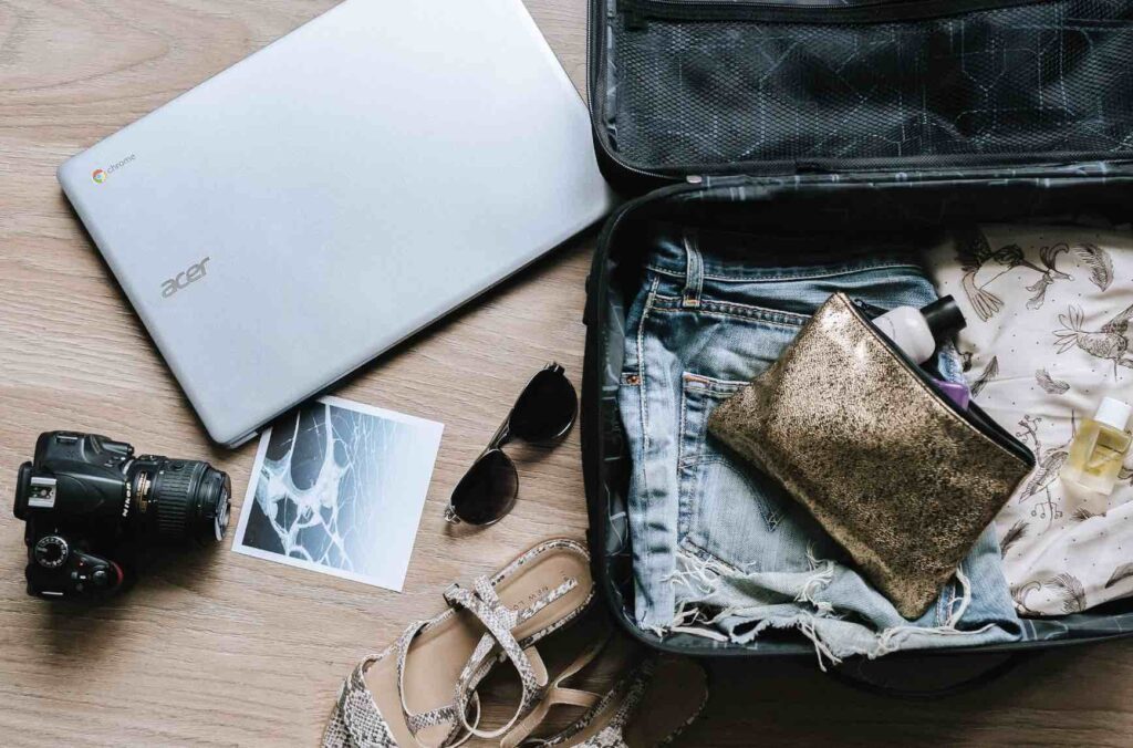packing list accessories in a bag