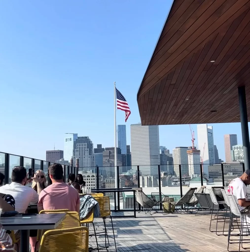 The rooftop at six west in Boston, one of the best fun things to do in Boston for young adults