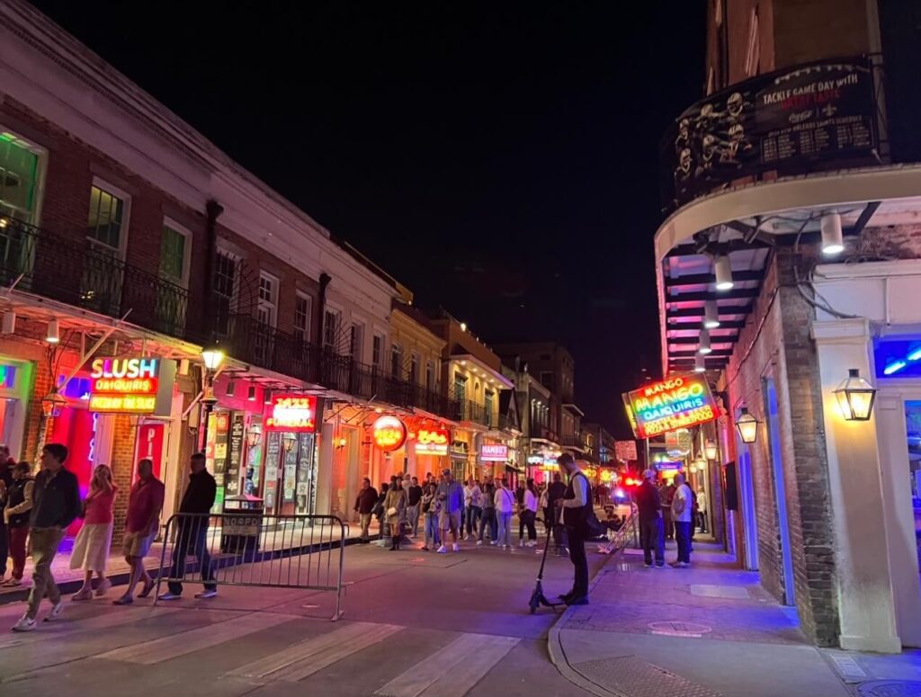 Bourbon Street in the French Quarter